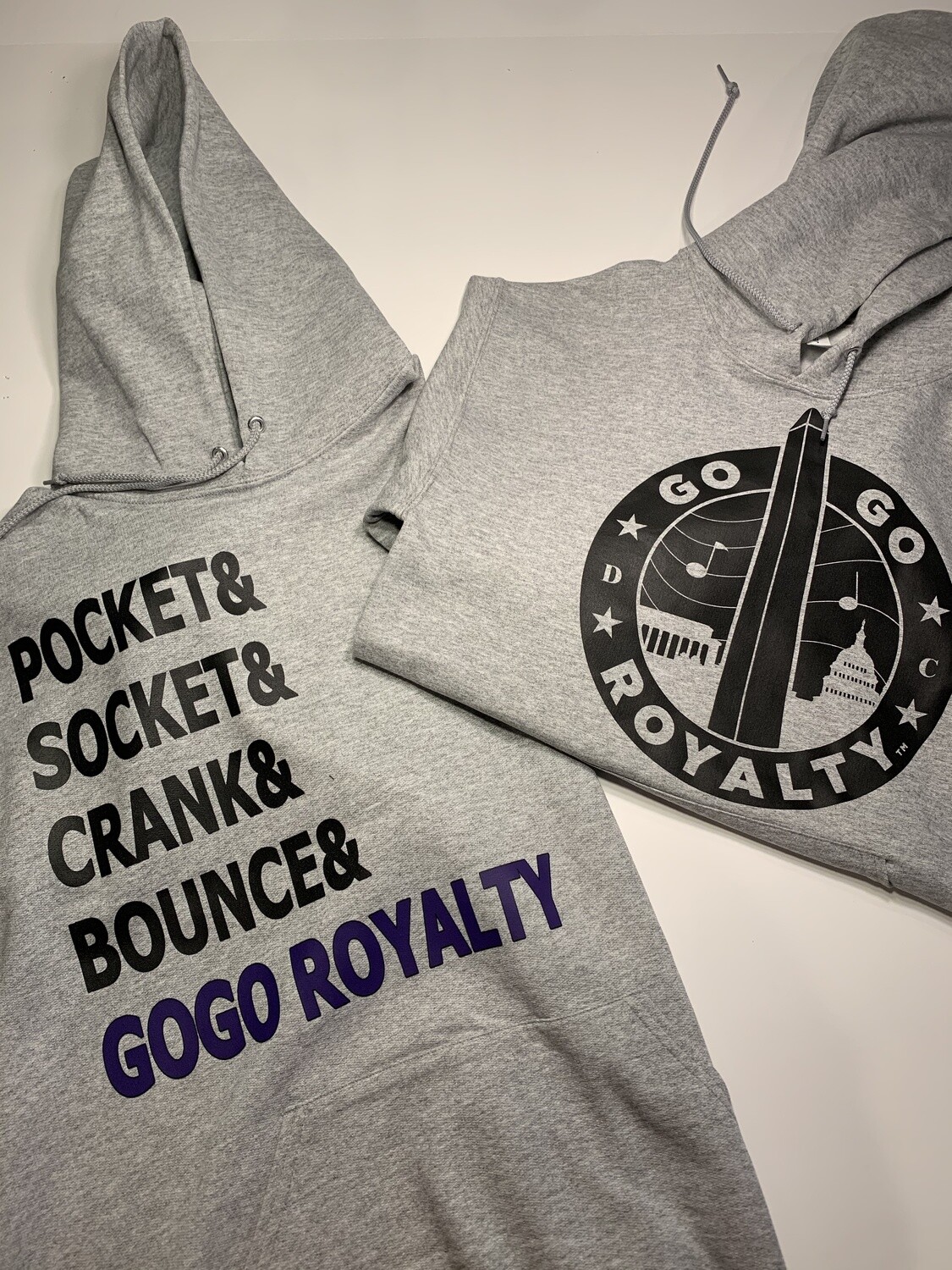 Gray GGR Hoodie With Black Graph