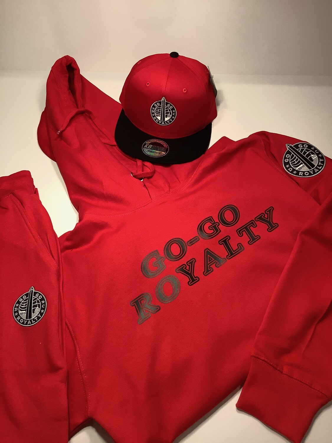 Red SweatSuit with Black &quot;Go-Go Royalty Graph&quot;, Choose Size: Med