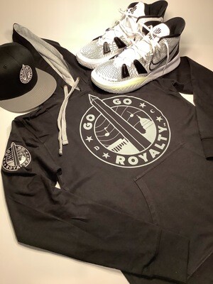 Black and Gray Light Weight Hoodie with Heather Gray Go-Go Royalty Graph