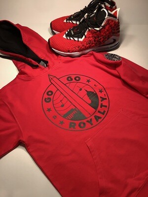 Red and Black Light Weight Hoodie with Black Go-Go Royalty Graph