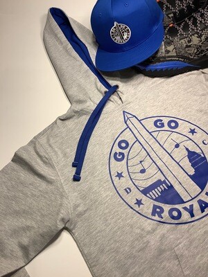 Gray and Royal Blue Light Weight Hoodie with Royal BlueGo-Go Royalty Graph