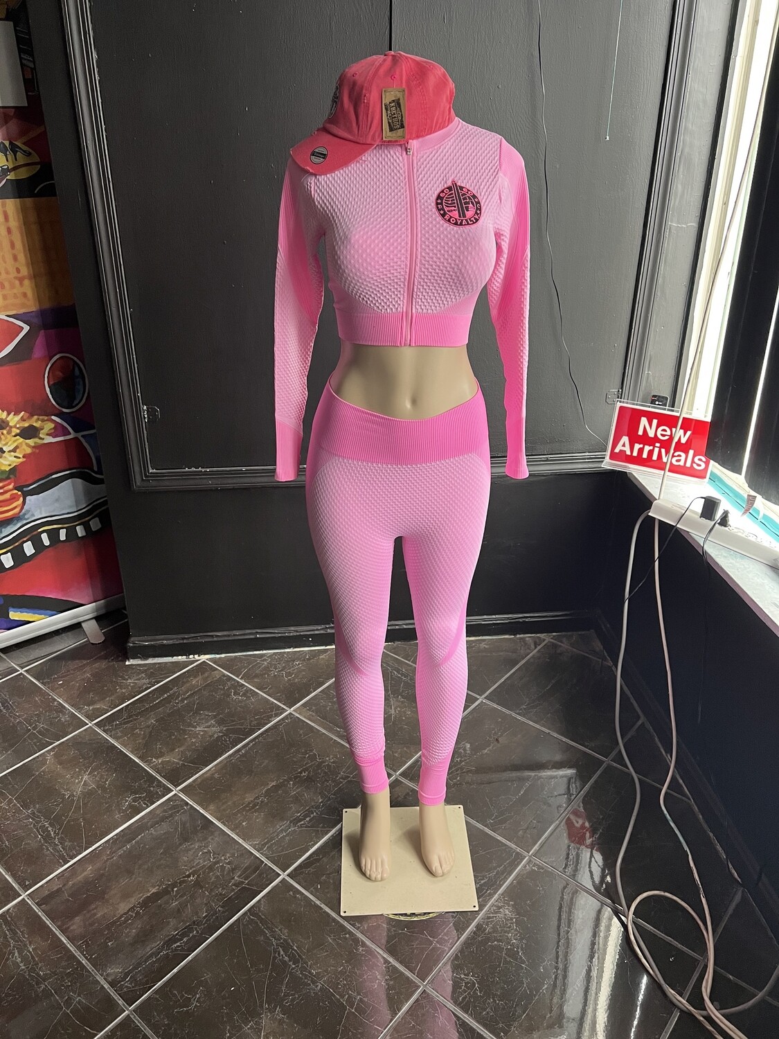 Hot Pink Zip Up Jacket &amp; Leggings Sports Set