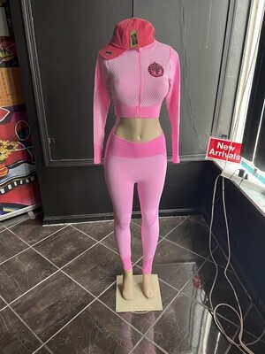 Hot Pink Zip Up Jacket &amp; Leggings Sports Set