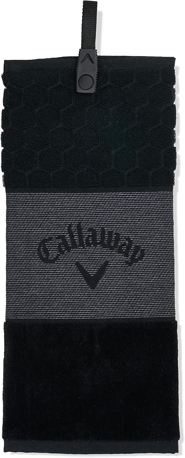 Callaway CG Trifold Golf Towel - Black, 16 x 21 in