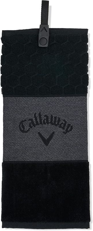 Callaway CG Trifold Golf Towel - Black, 16 x 21 in