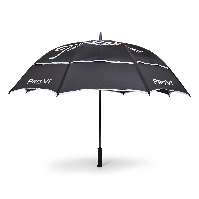 Titleist Tour Double Canopy Golf Umbrella - 68 Inch, Black/White