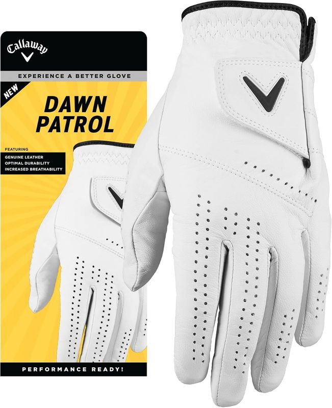 Callaway Dawn Patrol Golf Glove - Men's Standard, White, Worn on Left Hand (for Right-Handed Golfers)
