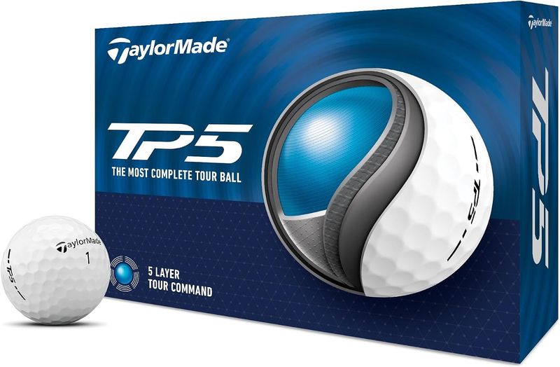 TaylorMade TP5 Golf Balls (2024) - 1 Dozen, White