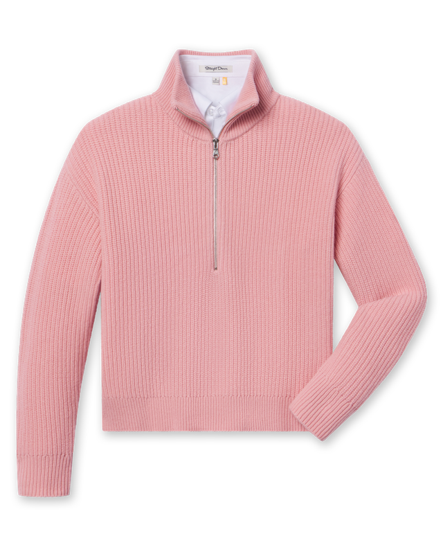 Straight Down Women's Devon Half Zip Sweater - Rose (SIZE XL ONLY)