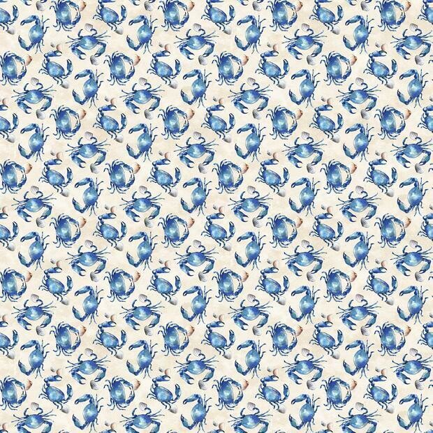 Blue Crabs - Northcott Fabrics - 1/2m cut