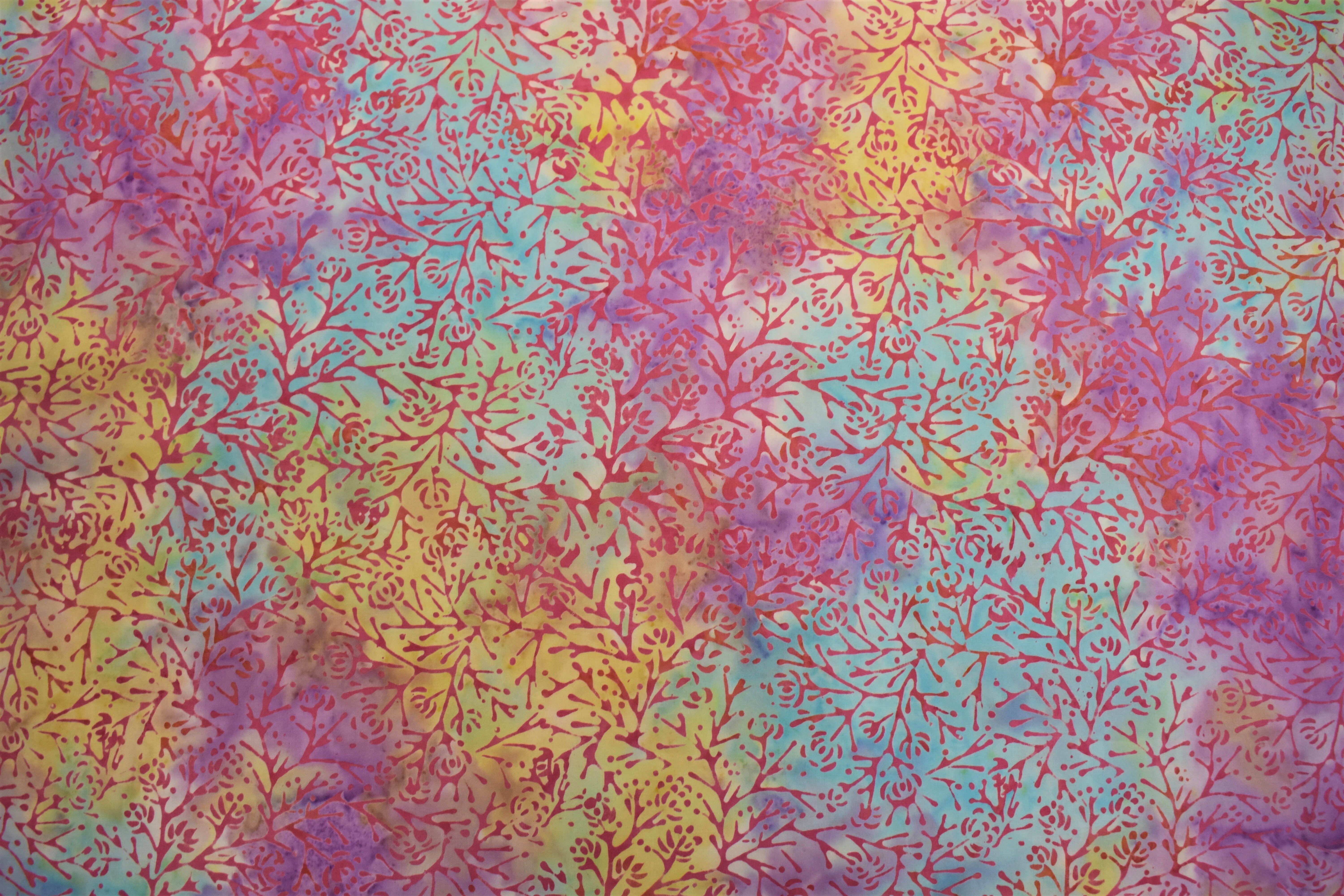 Purple & Yellow & Blue Colourful Vines Batik - 1/2m cut AHSENJ3R