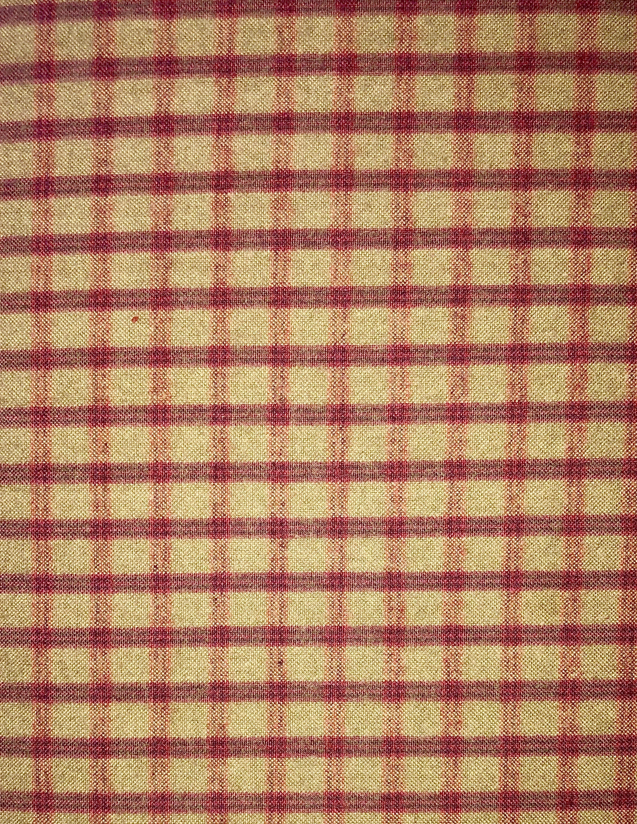 Yarn Dyed Flannel - Tan & Magenta Plaid - 1/2m cut 55170