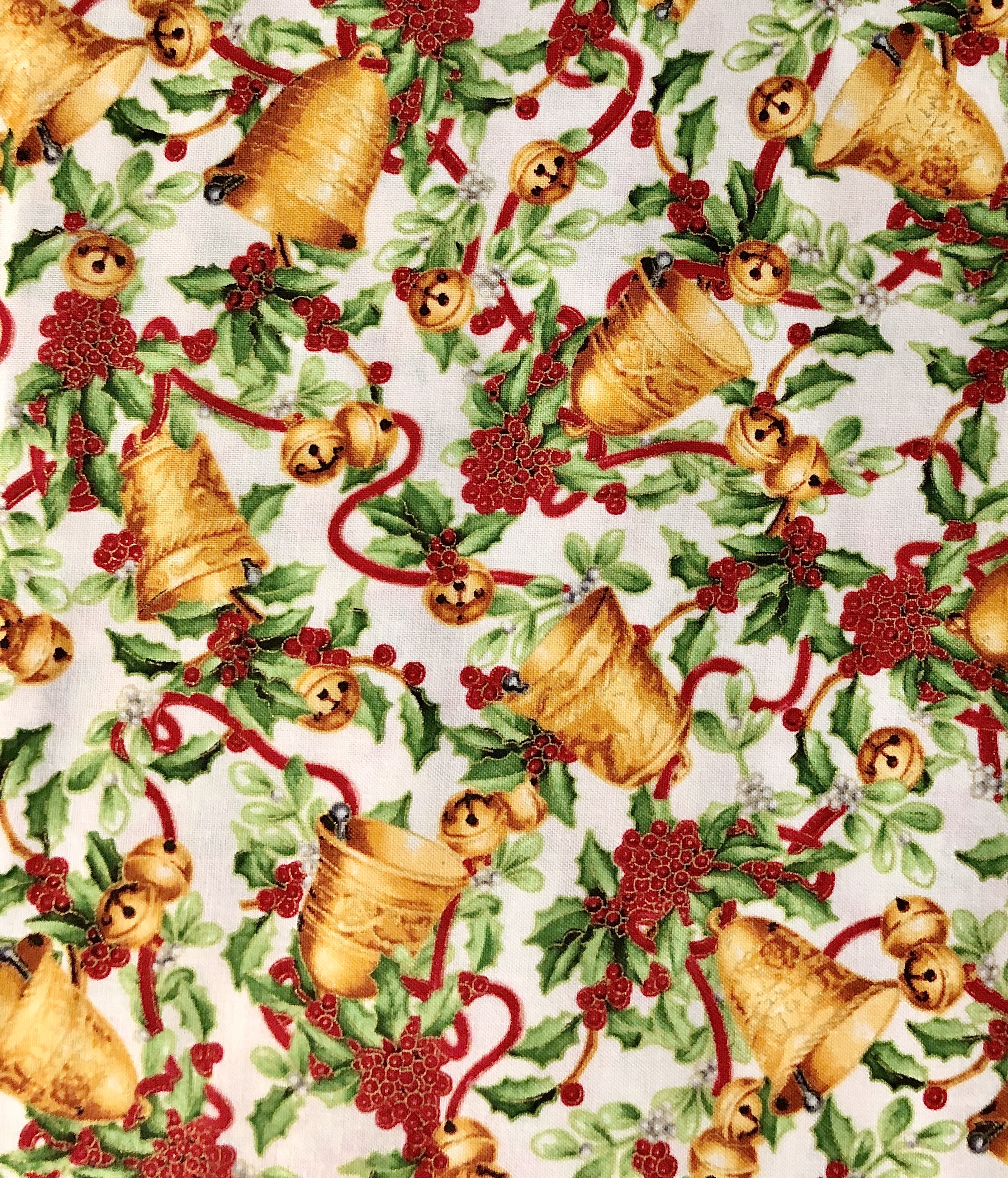 Bells on White Print - 1/2m cut 55332