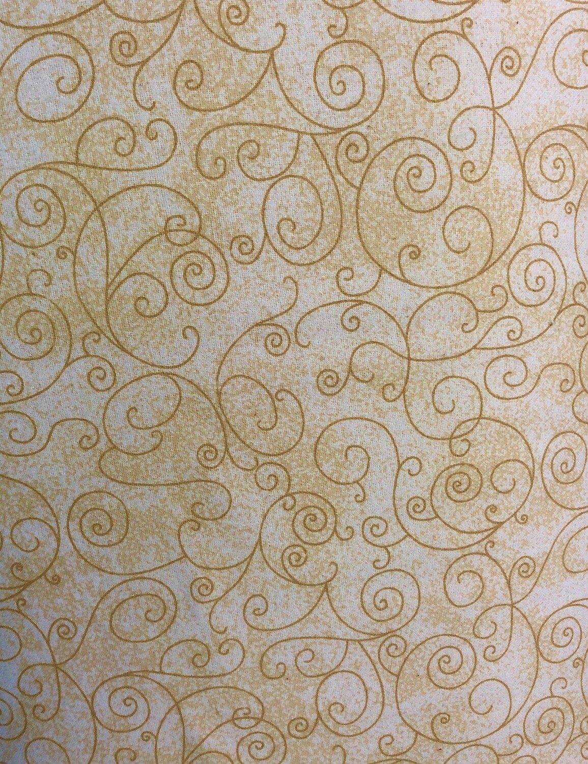Flannel 108&quot; - Cream Scroll - 1/2m cut