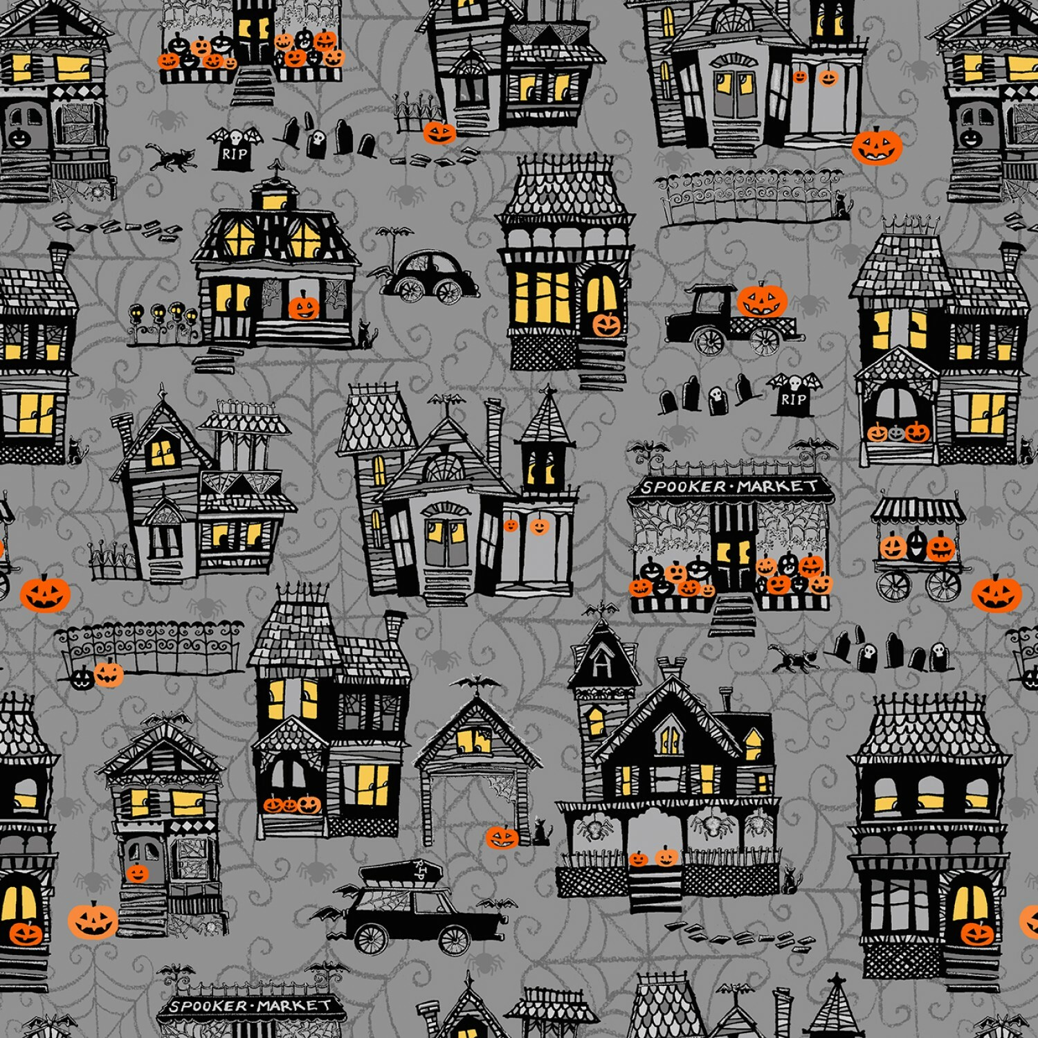 Spooky Town - Town Scene - 1/2m cut 55415