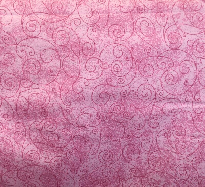 Flannel 108" - Bubblegum Pink Scroll - 1/2m cut