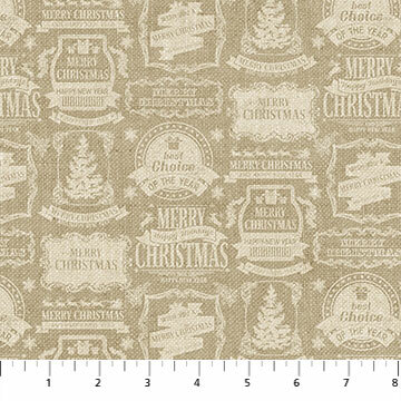 Vintage Christmas - Beige Tags - 1/2m cut 55785