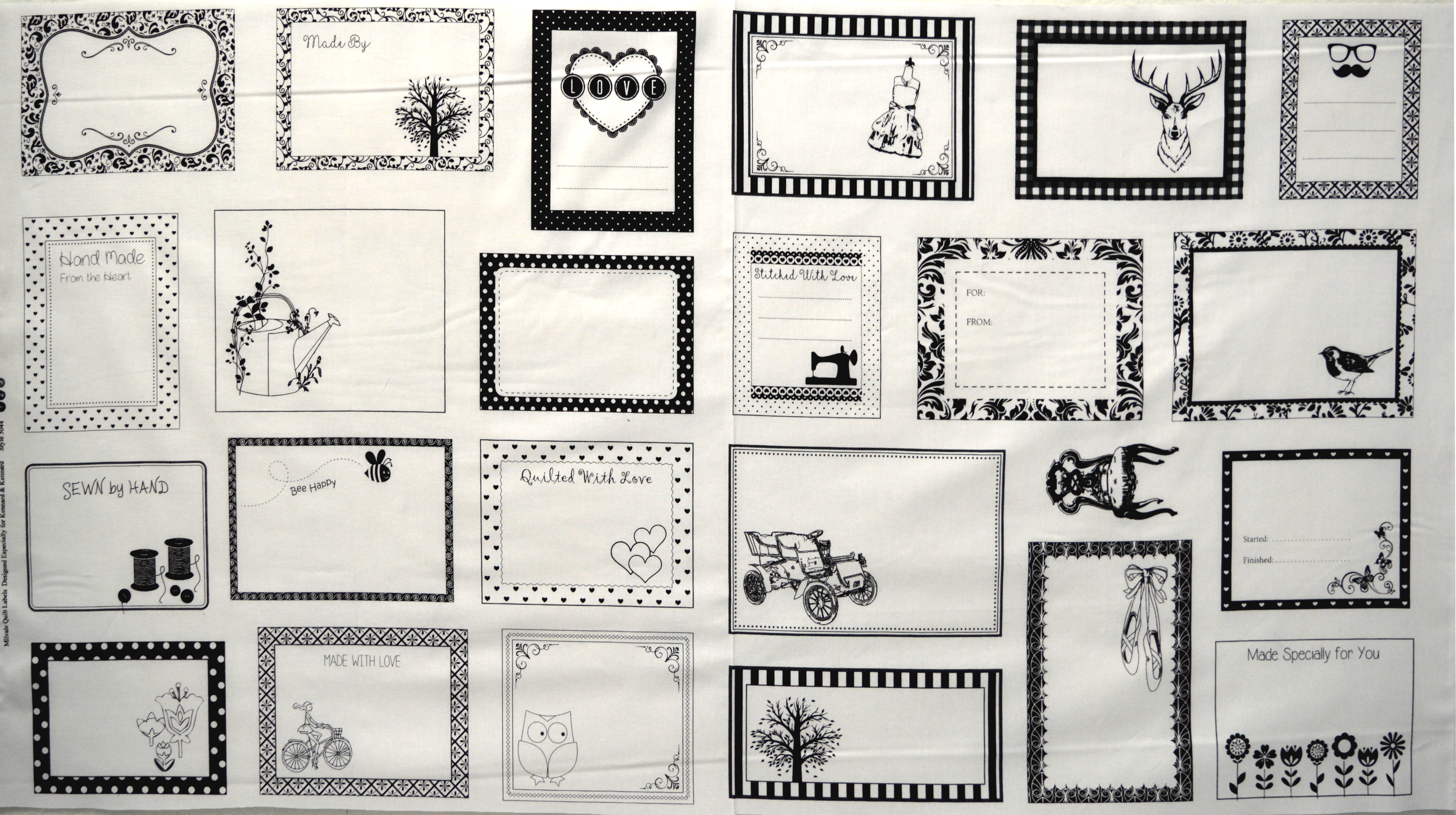 Quilting Labels - Black and White 55812