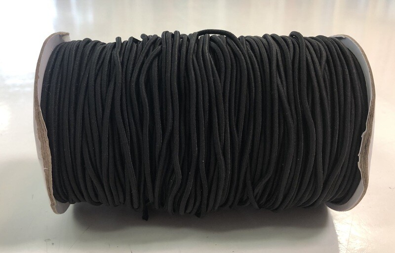 Elastic Cord - Black - 1/16” - 1m Cut 
