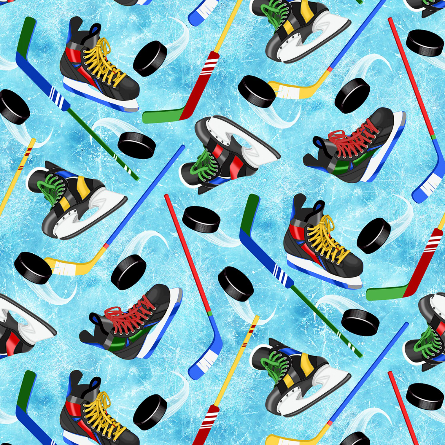 Hockey Print - Quilting Treasures- 1/2m cut 55910