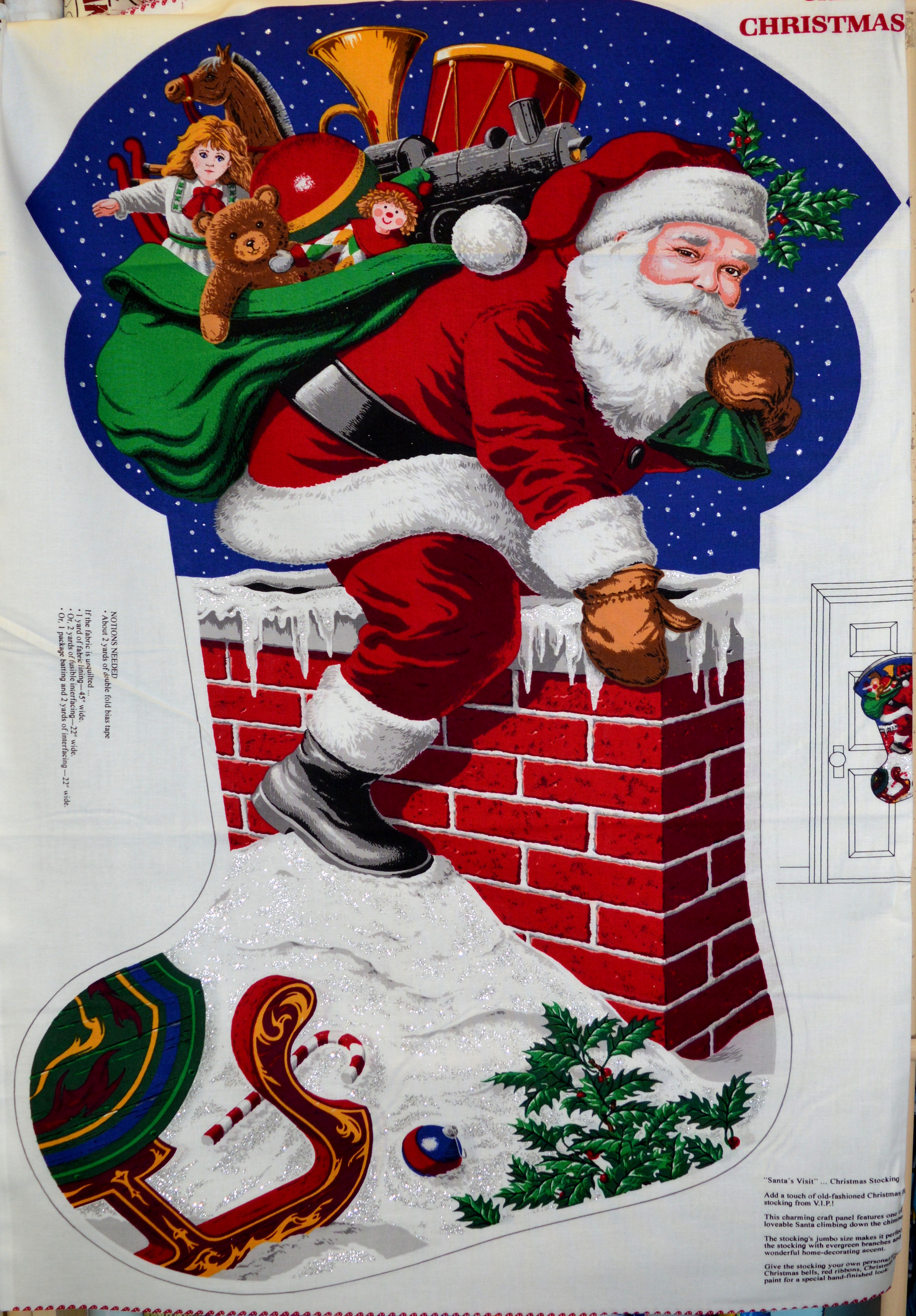 Giant Christmas Stocking Panel 55917