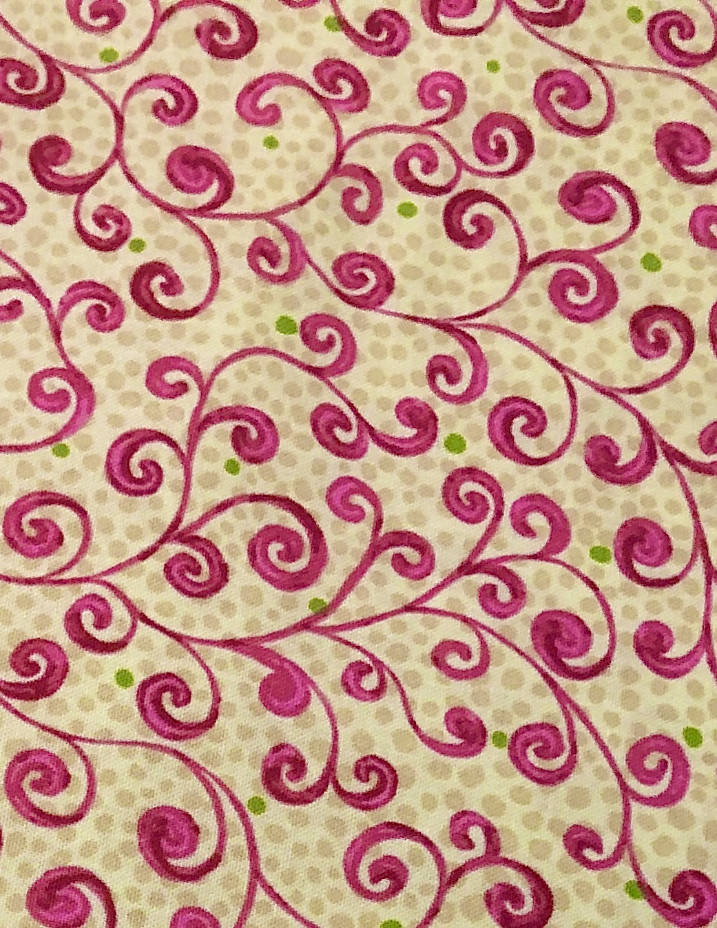 Pink Swirls on Cream - 1/2m cut 55922