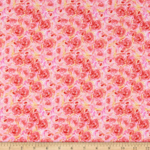 Pink Roses - Bloom True by Wilmington Fabrics - 1/2m cut 55972