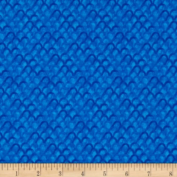 Blue Scallops - Bloom True by Wilmington Fabrics - 1/2m cut 55976
