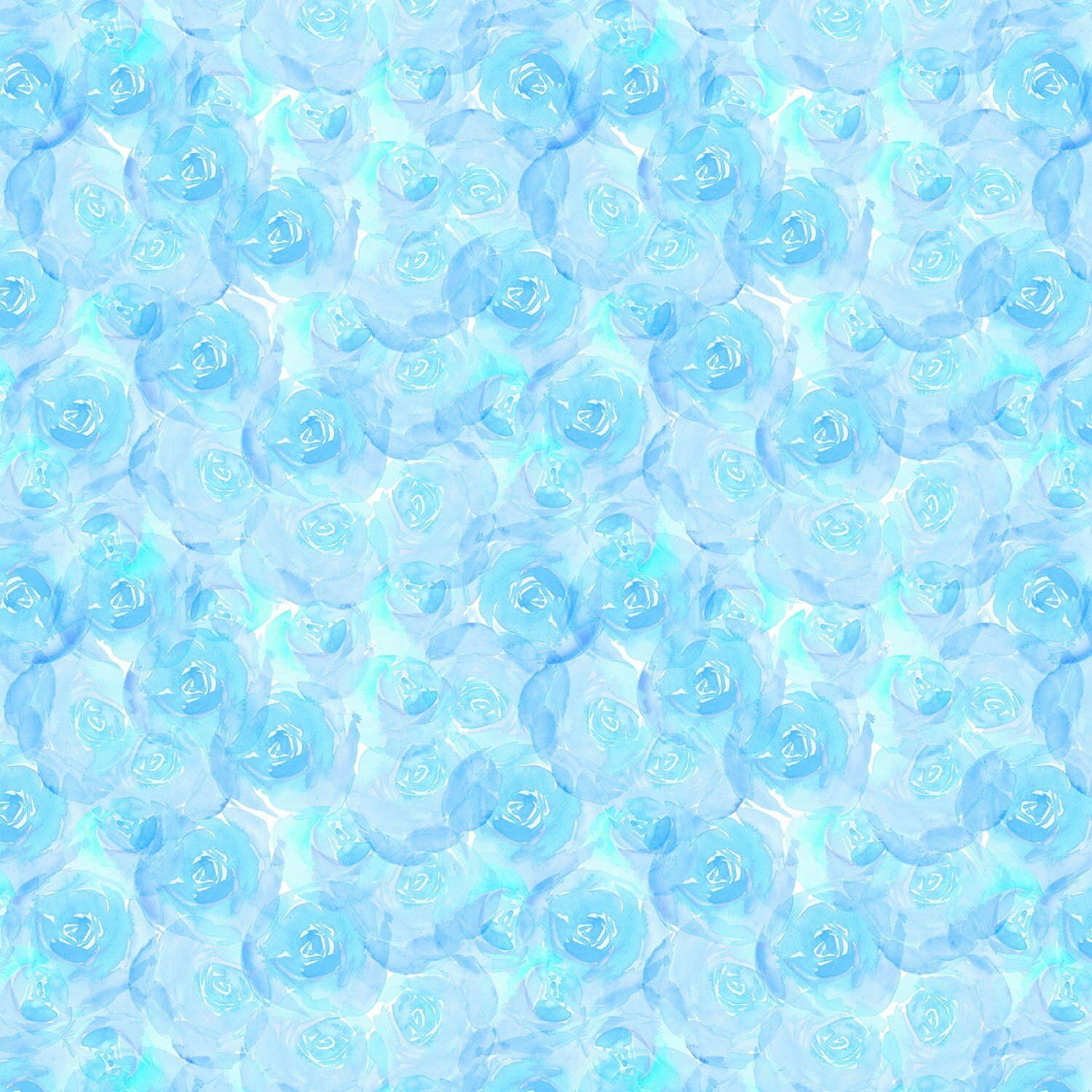 Aqua Roses - Bloom True by Wilmington Fabrics - 1/2m cut 55971