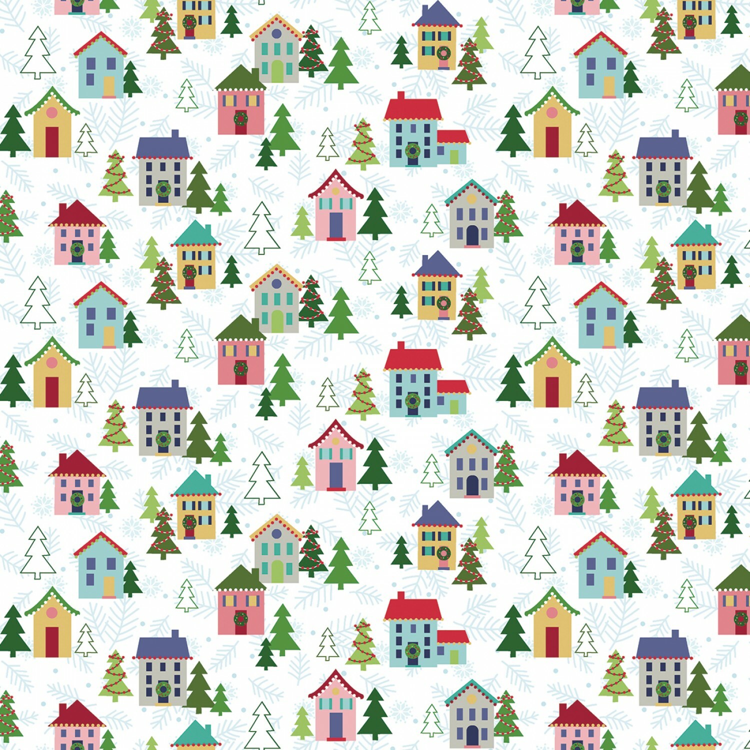 White Christmas Village - Better Not Pout - 1/2m cut 55983