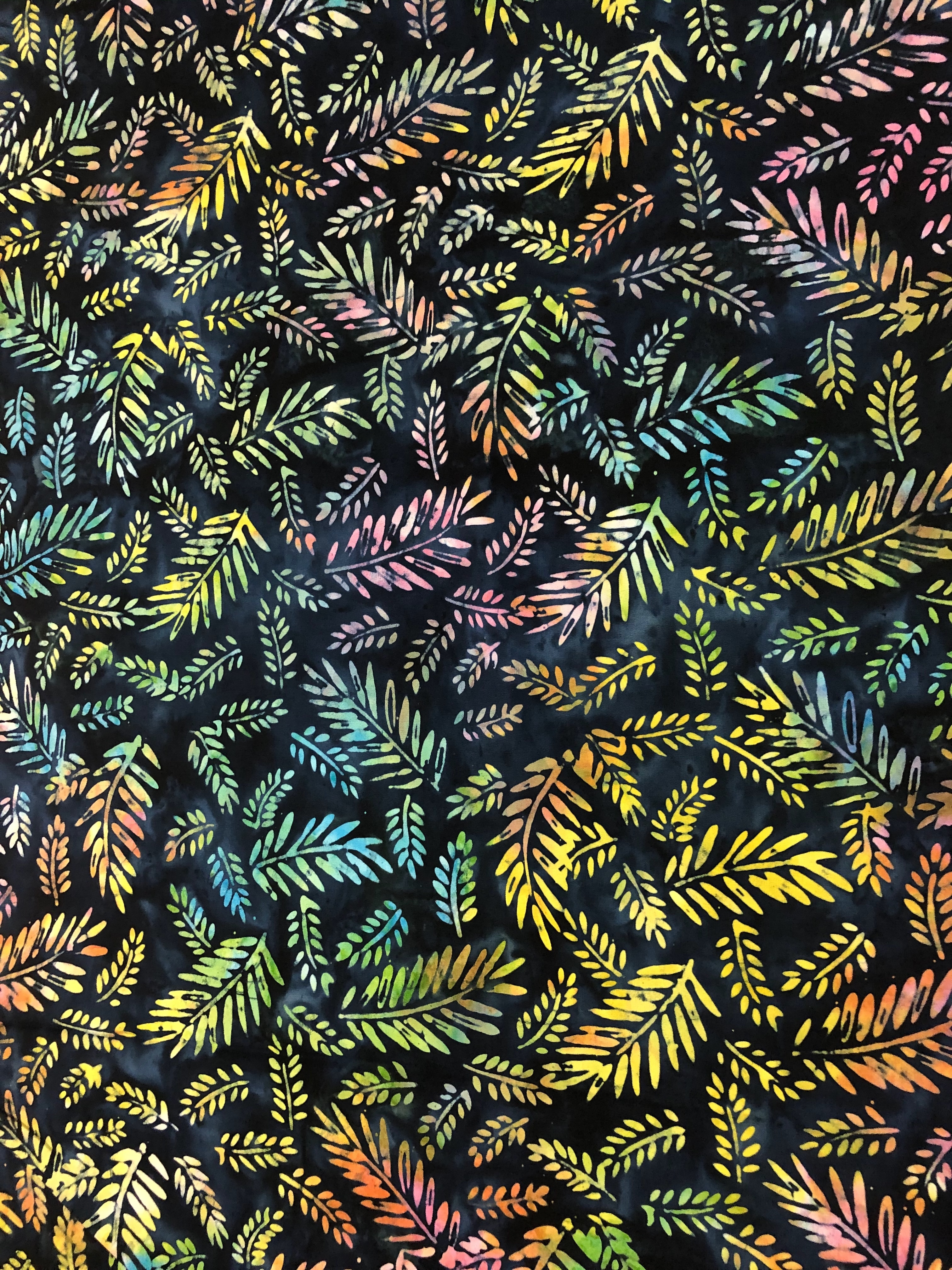 Multi Coloured Leaves - Neutrinos - Batik - 1/2m cut 56057