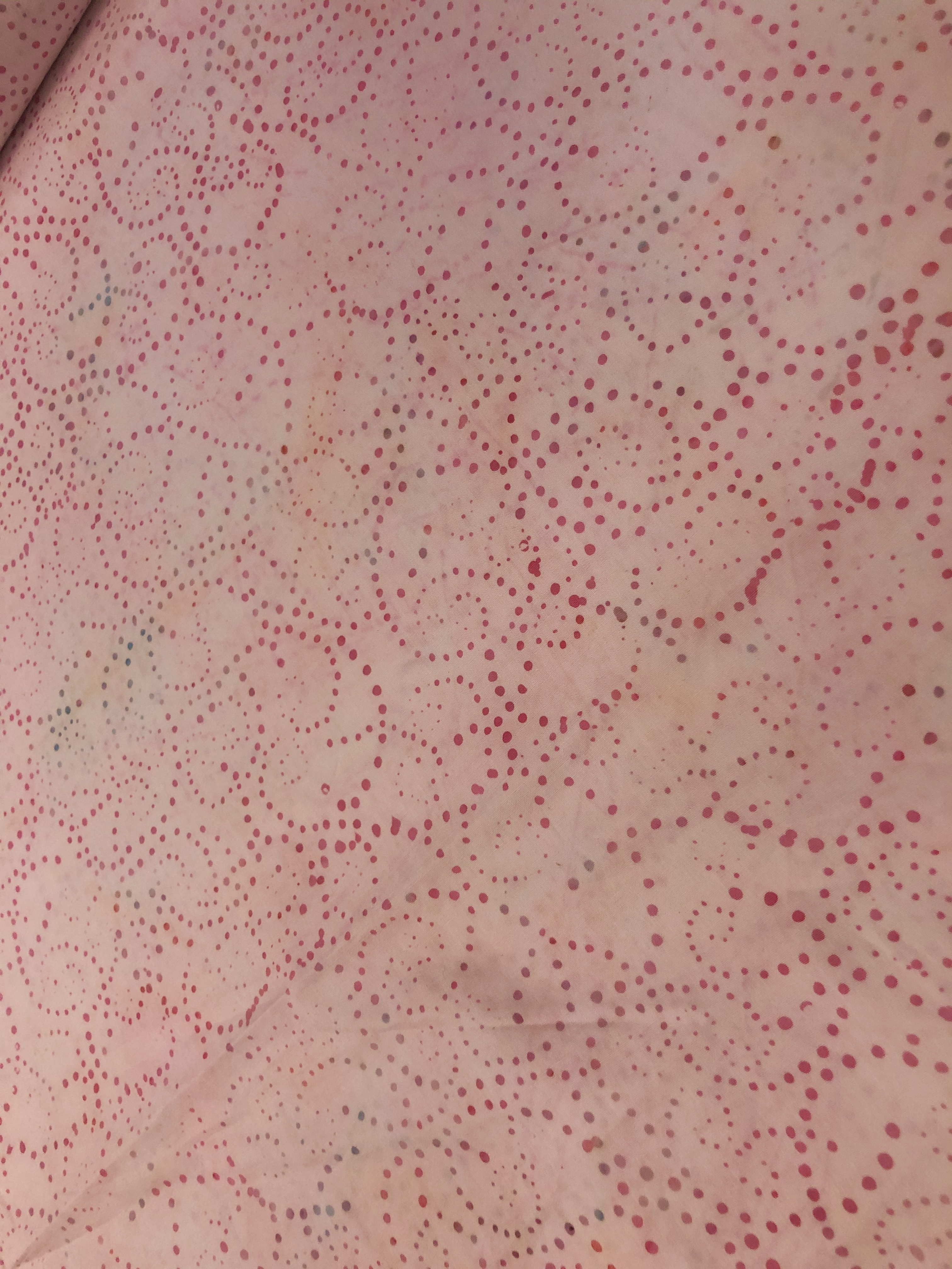 Pink Dots - Creme Pastel - Batik - 1/2m cut 56067
