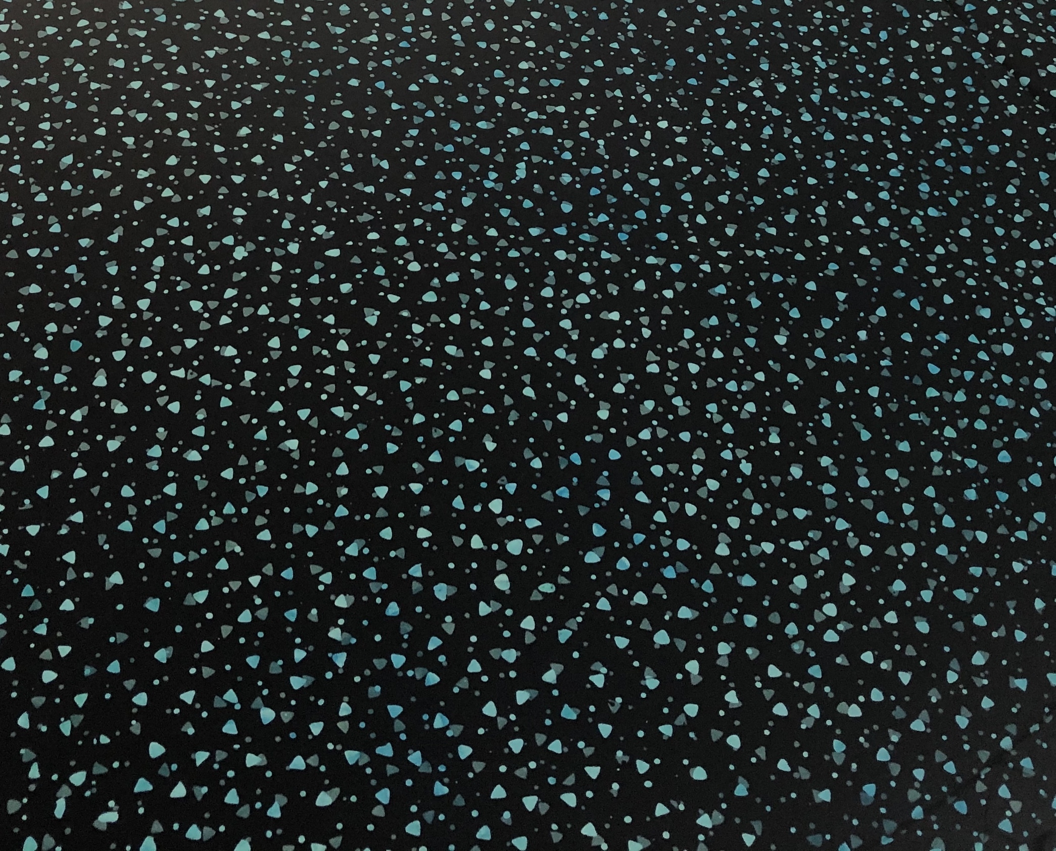 Teal on Black - Neutrinos - Batik - 1/2m cut 56078