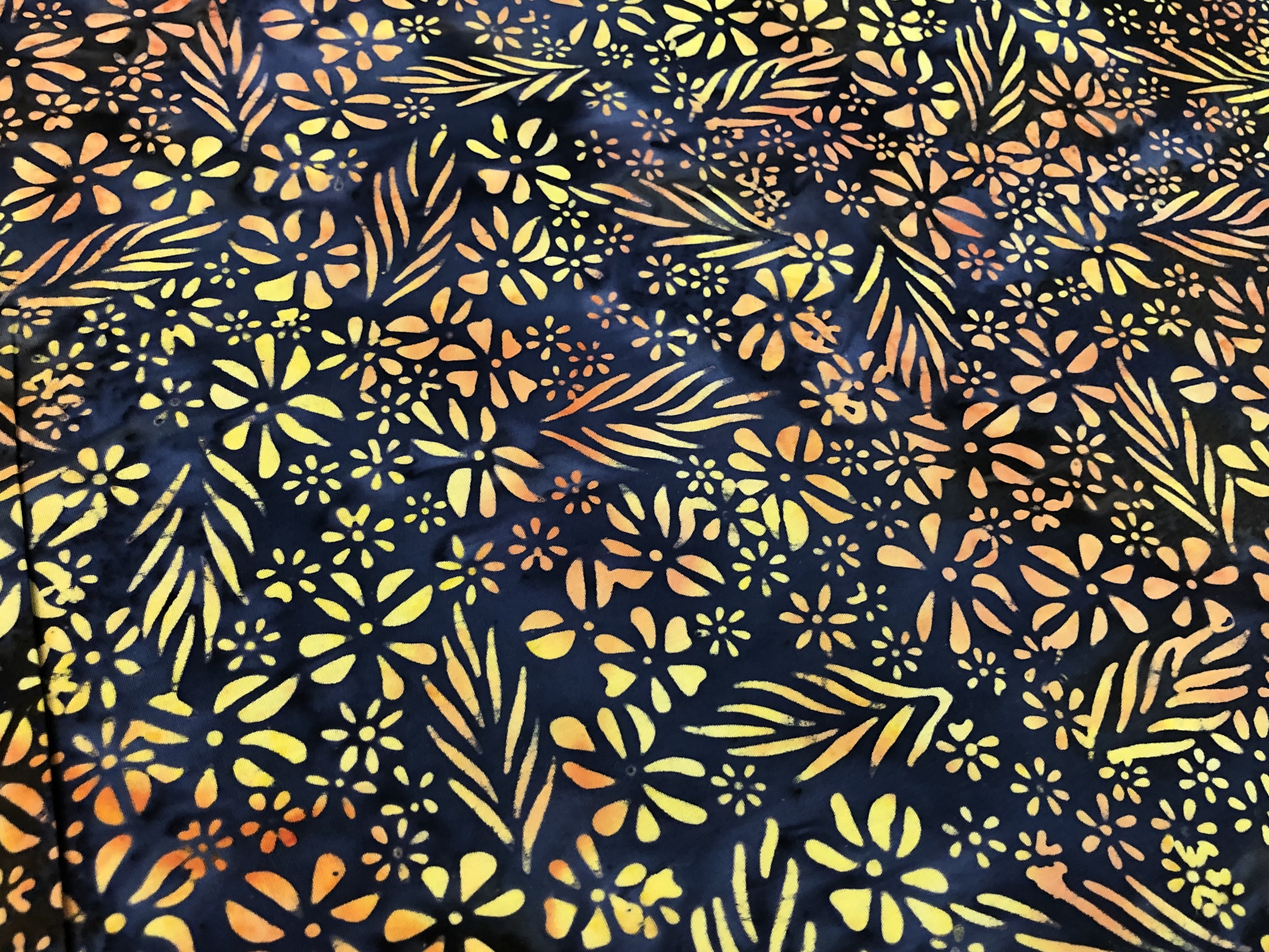 Yellow and Orange - Rock Flower - Batik - 1/2m cut 56079