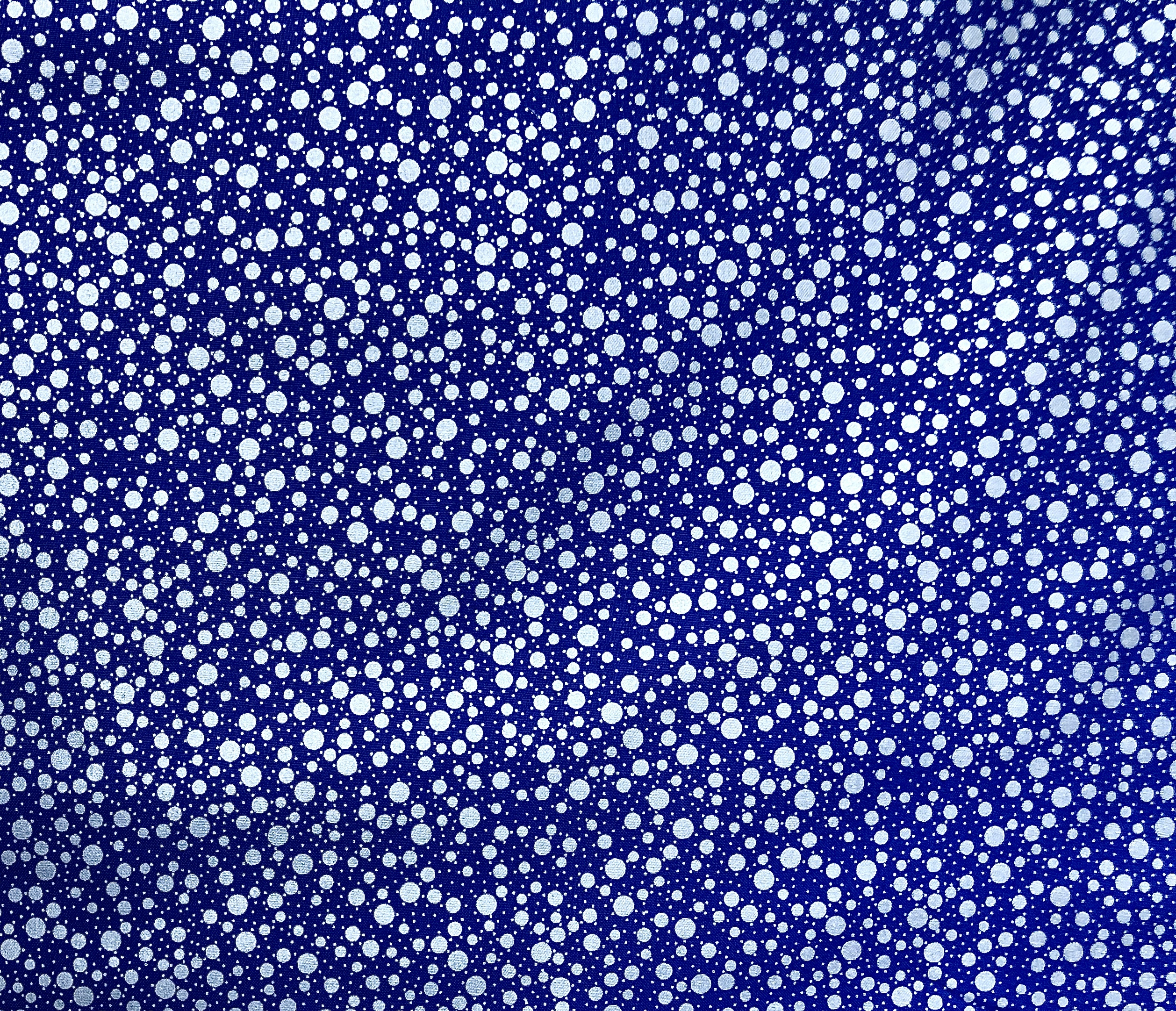 Silver Dots on Blue - 1/2m cut 56133