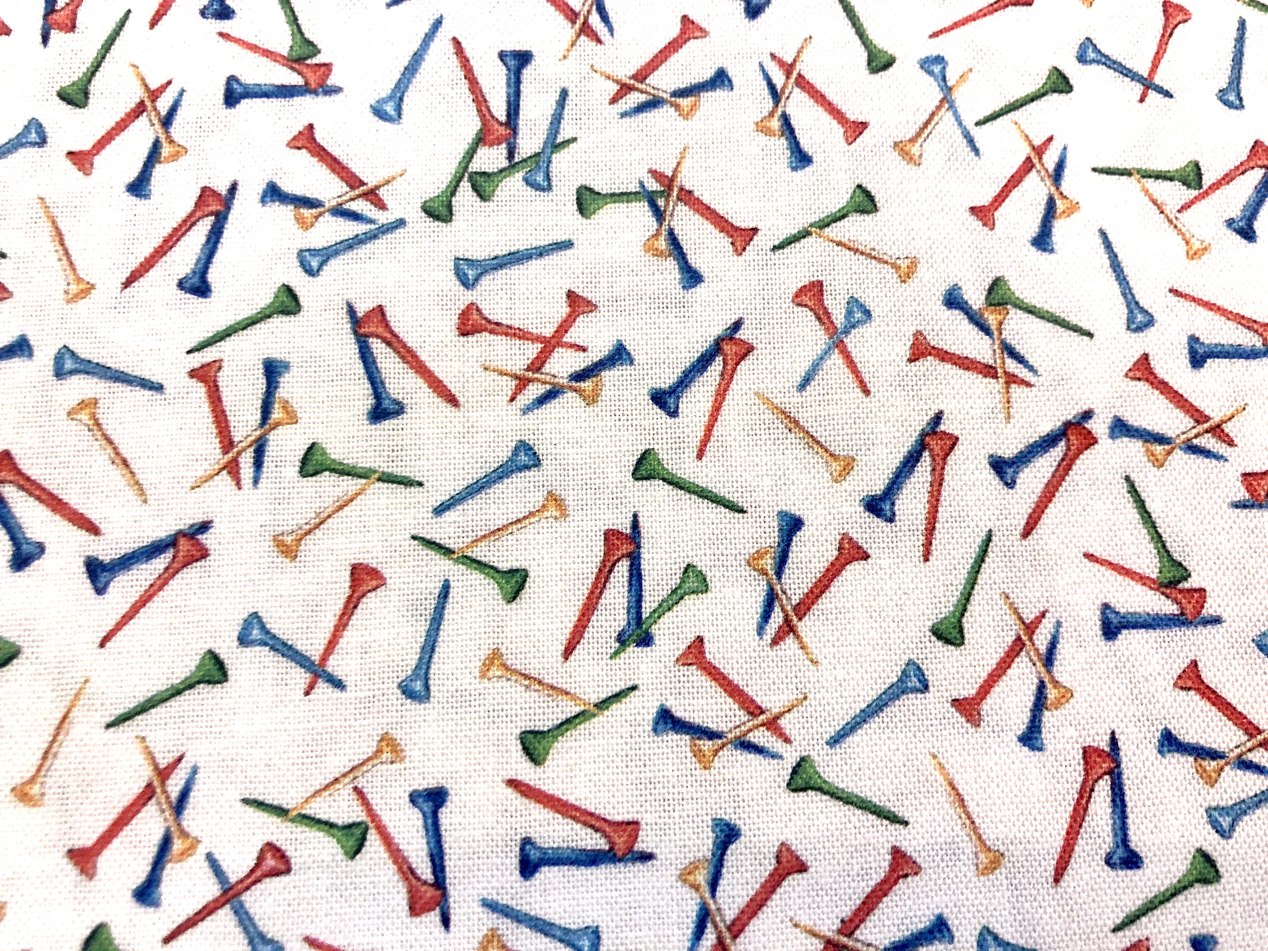 Golf Tees on White - 1/2m cut 56144