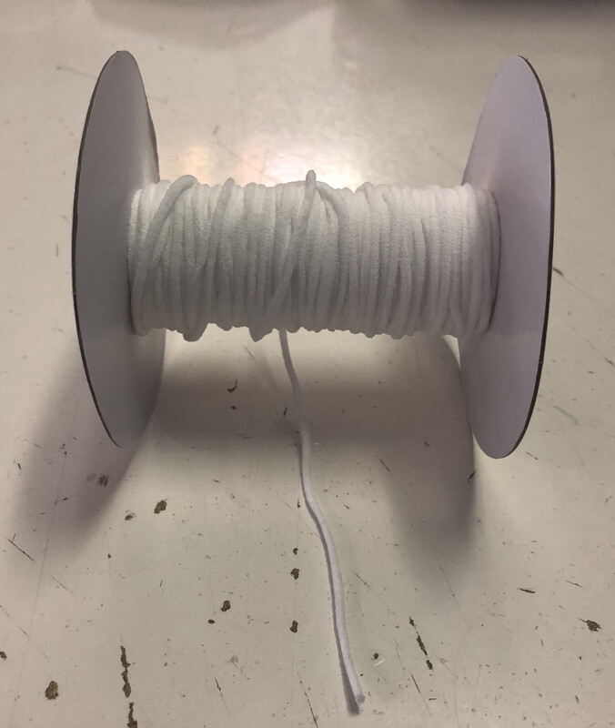 Elastic Cord - White - 1/16” - 1m Cut