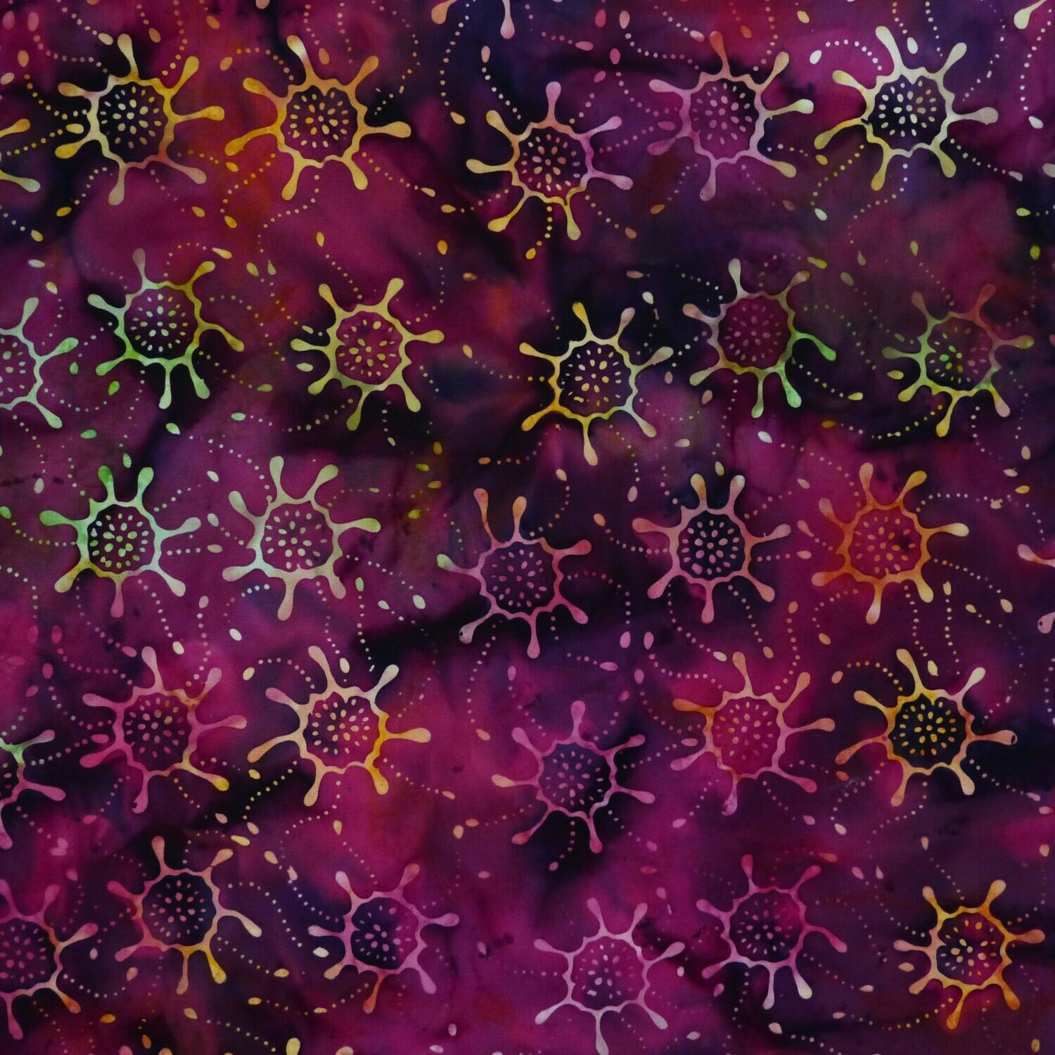 Purple Suns - Rhubarb - Batik - 1/2m cut