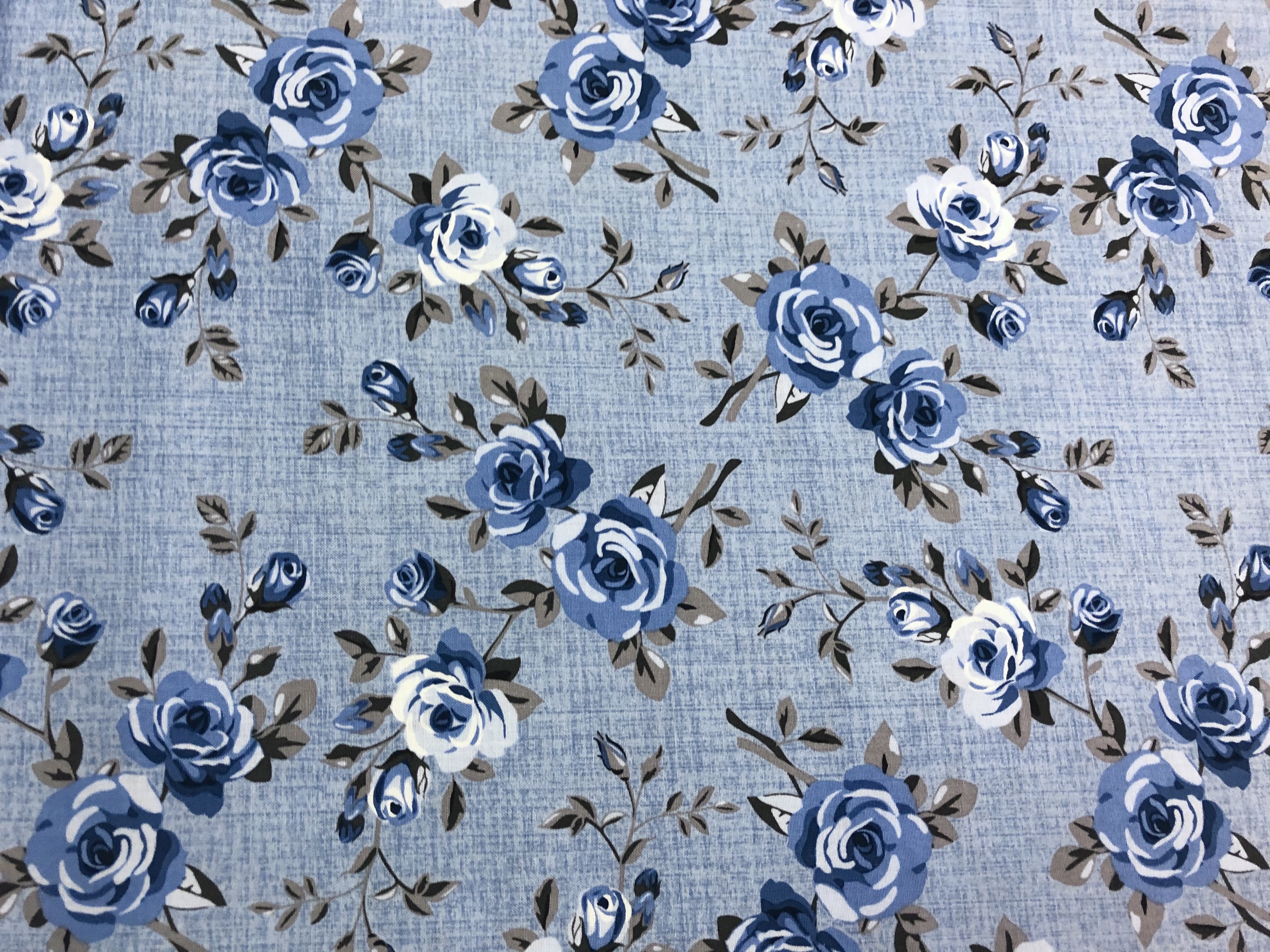Light Blue Floral - Elegant Blooms - 1/2m cut 56362