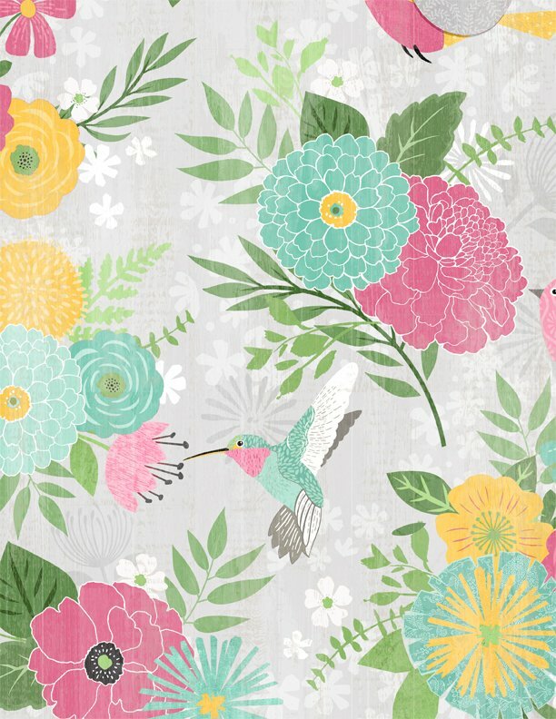Keep Shining Bright - Grey Background - Wilmington Fabrics- 1/2m cut 56372
