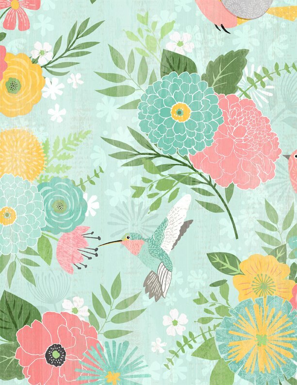Keep Shining Bright - Aqua Background - Wilmington Fabrics- 1/2m cut 56371