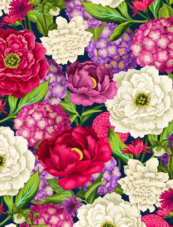 Floral Serenade - Wilmington Fabrics- 1/2m cut 56373