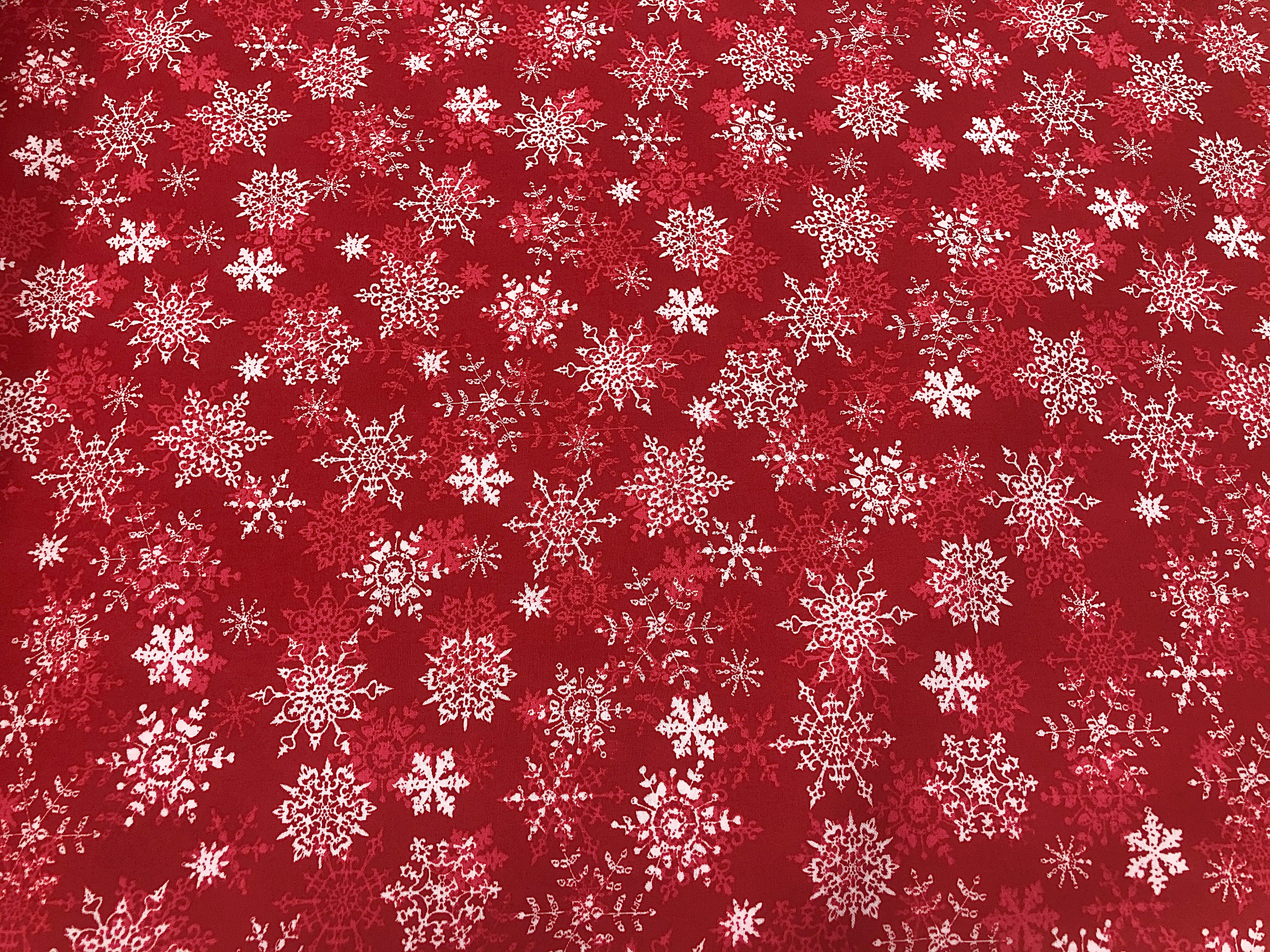 Merry Christmas Basics - Red Snowflakes - 1/2m cut 56382