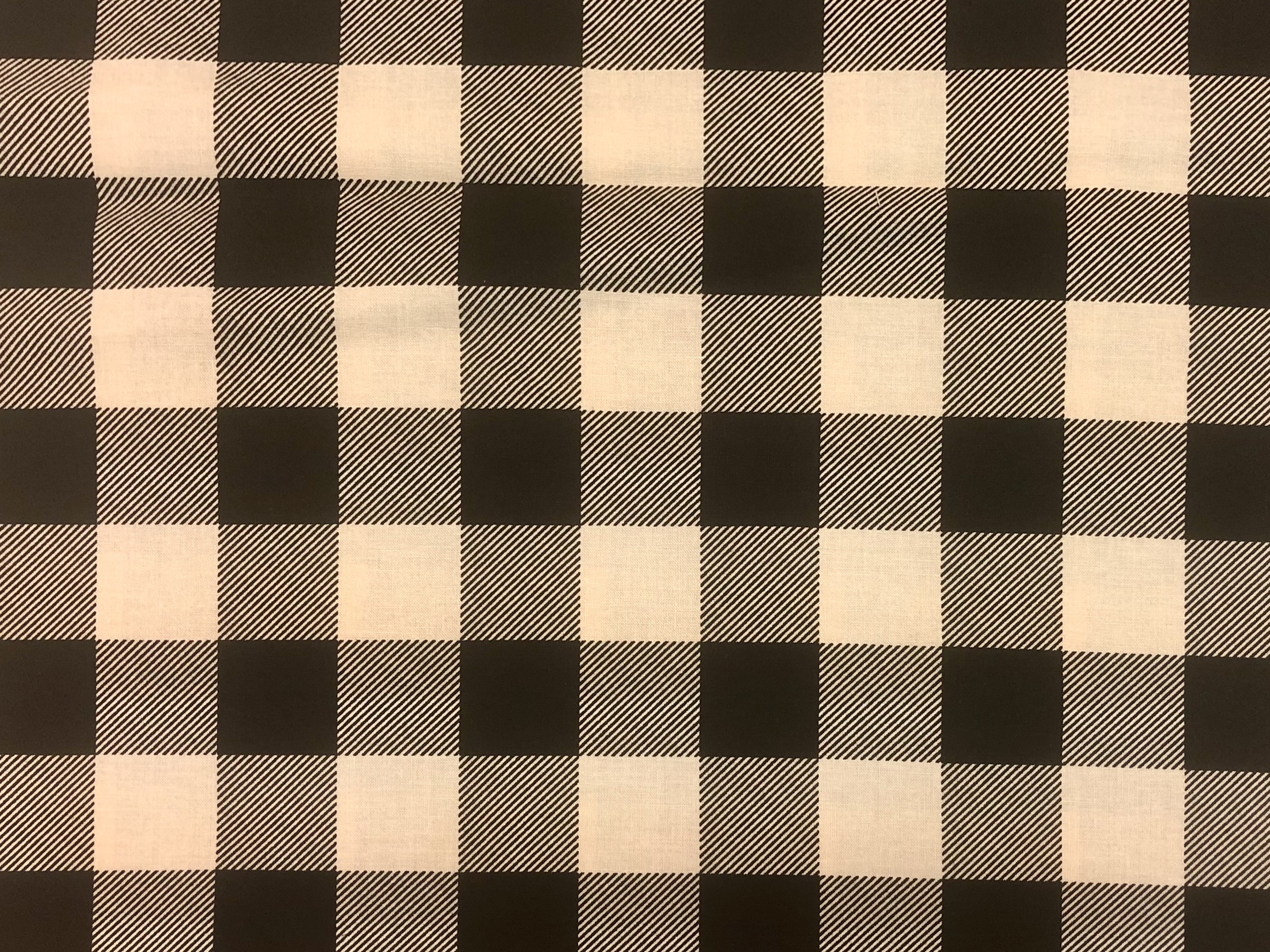 Cream and Black Buffalo Plaid - 1/2m cut 56390
