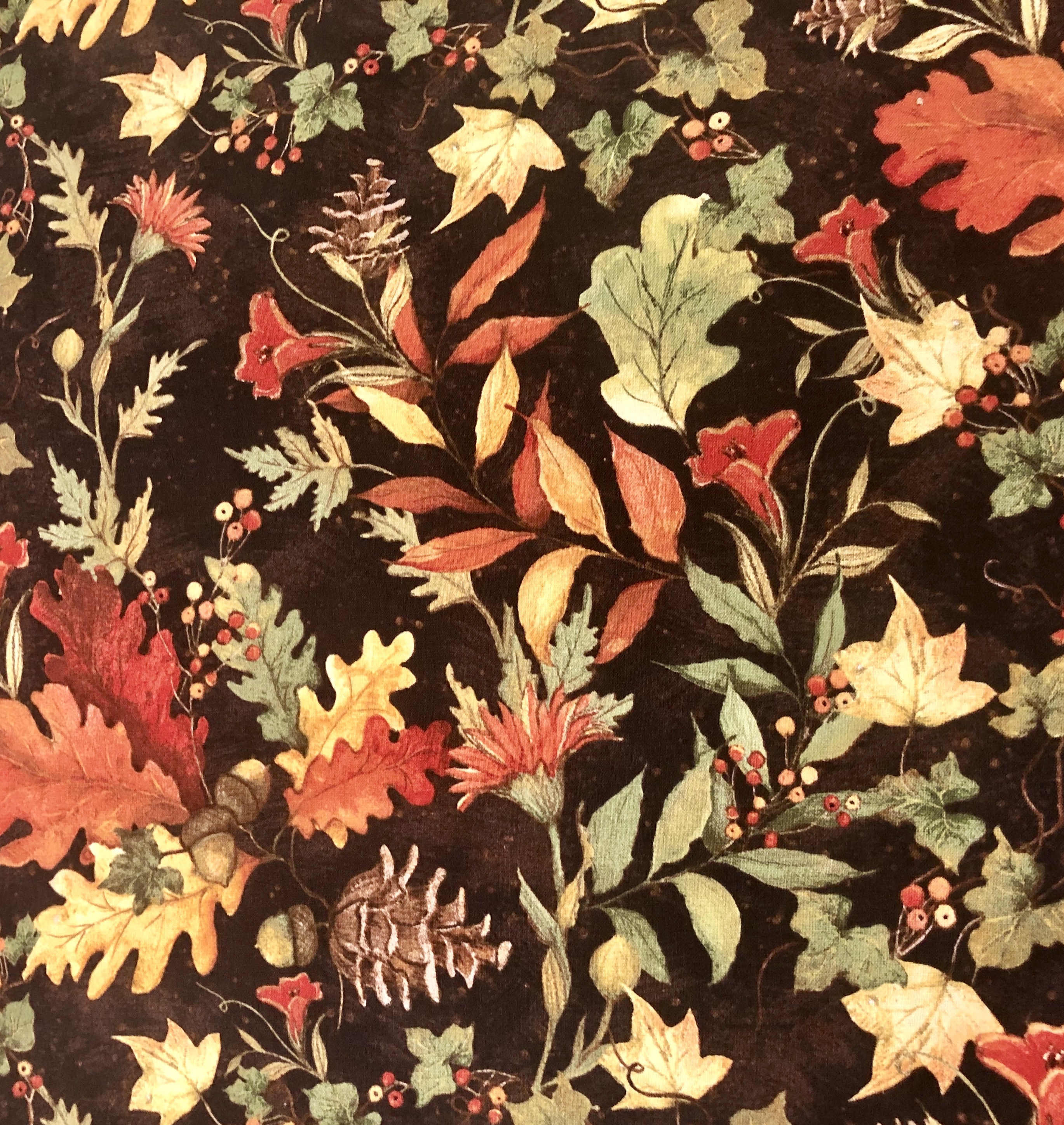 Fall Foliage on Brown - 1/2m cut 56399