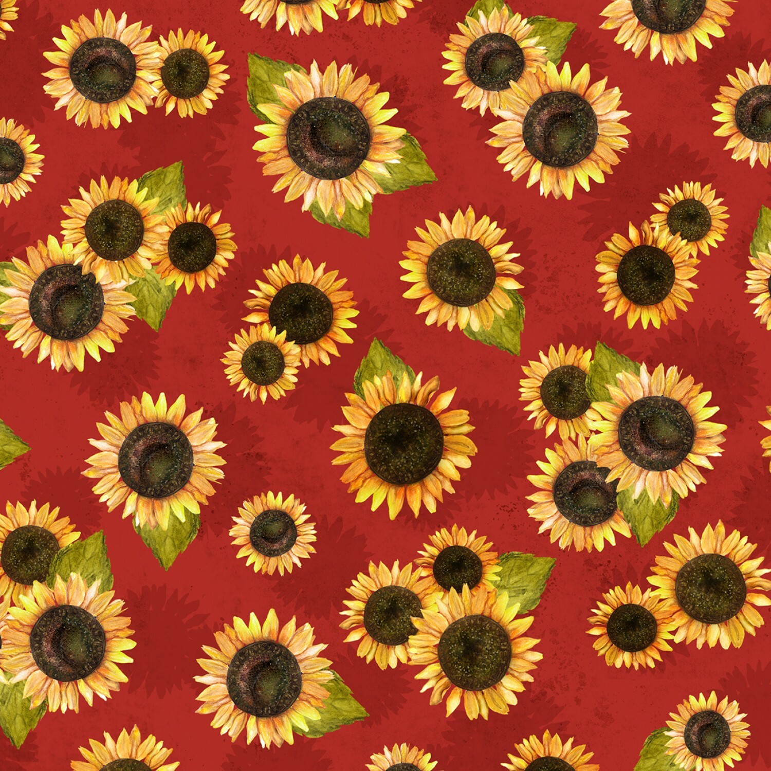 Red Sunflowers - Country Road Market by Wilmington Fabrics - 1/2m cut 56423