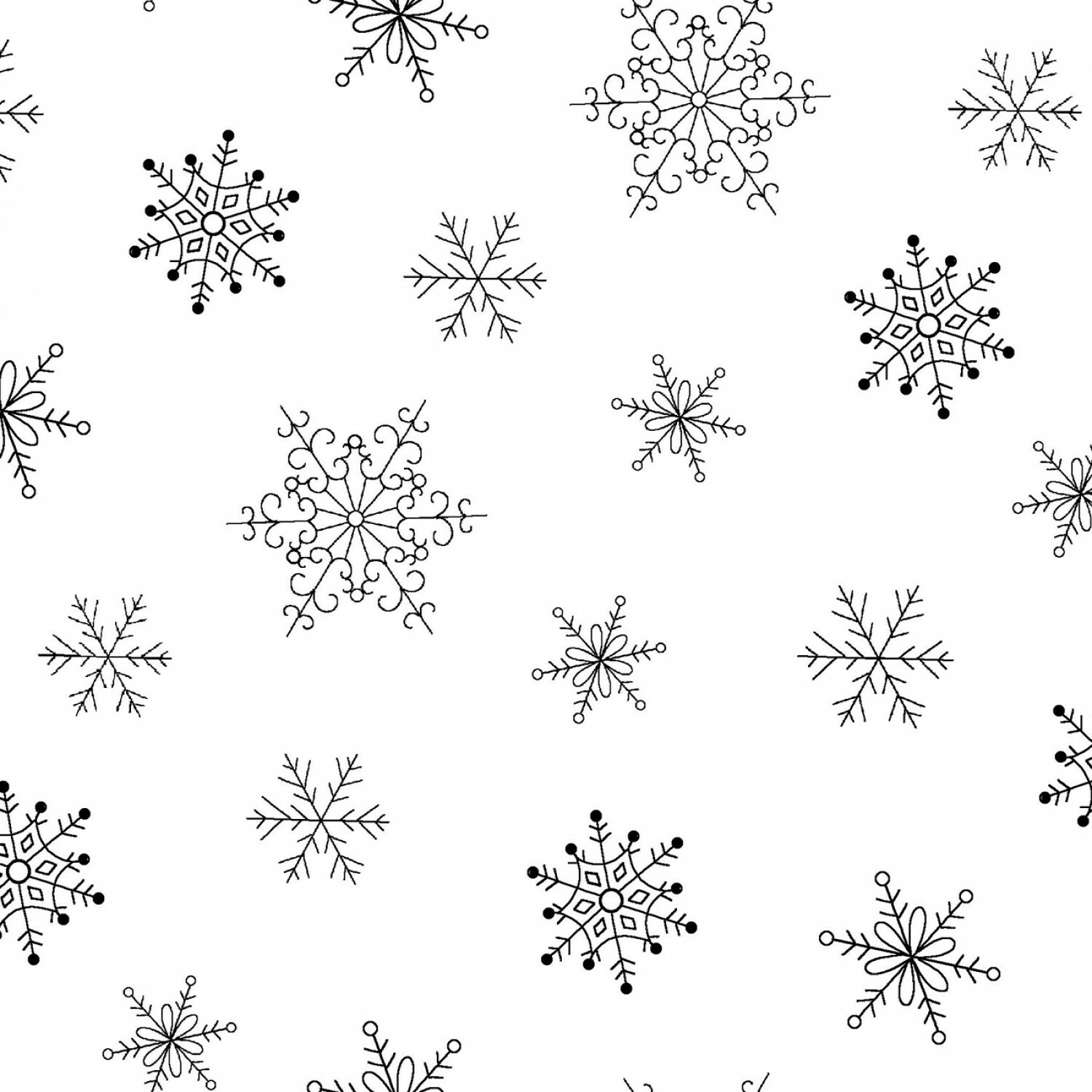 White Tone on Tone Snowflakes - 1/2m cut 56458