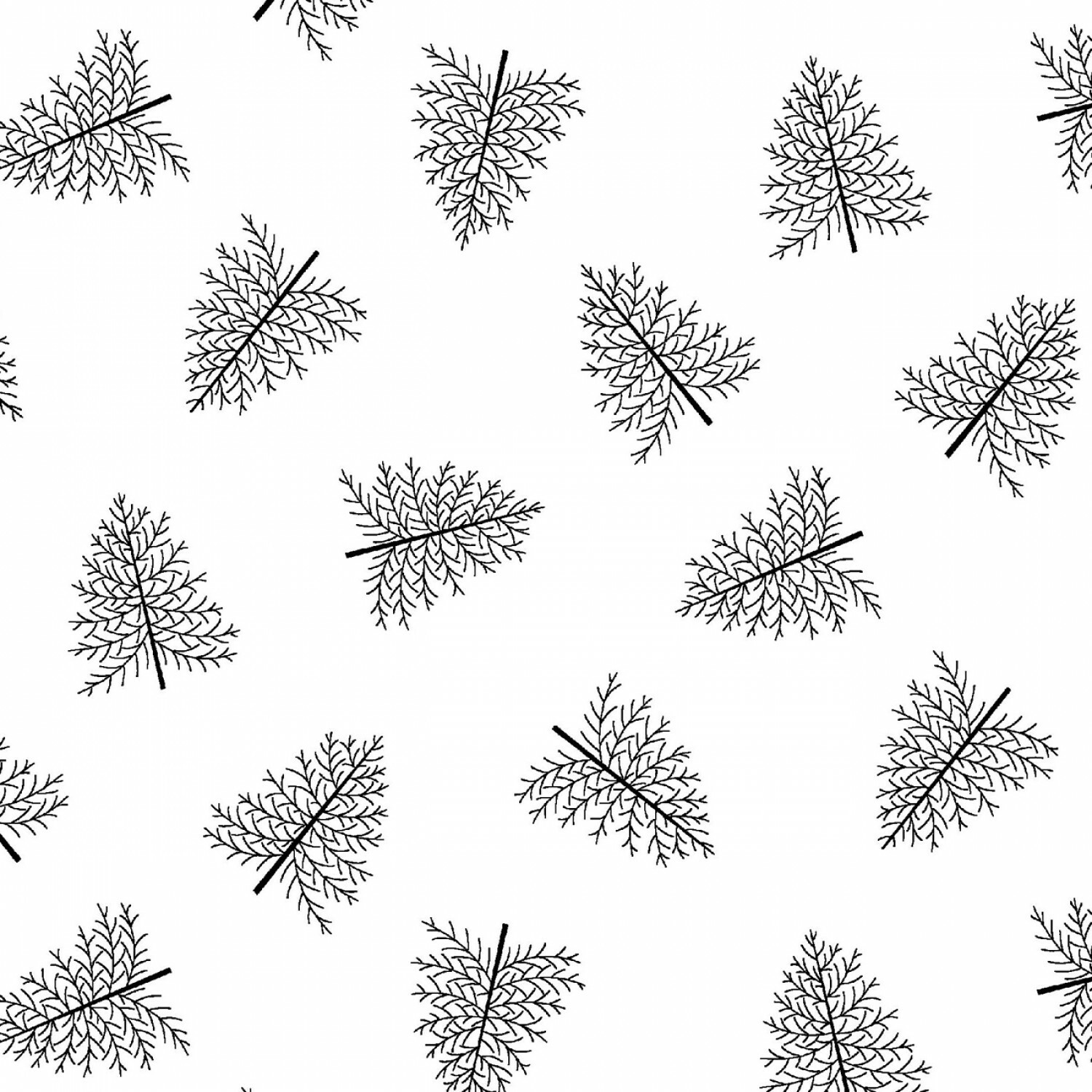 White Tone on Tone Christmas Trees - 1/2m cut 56455