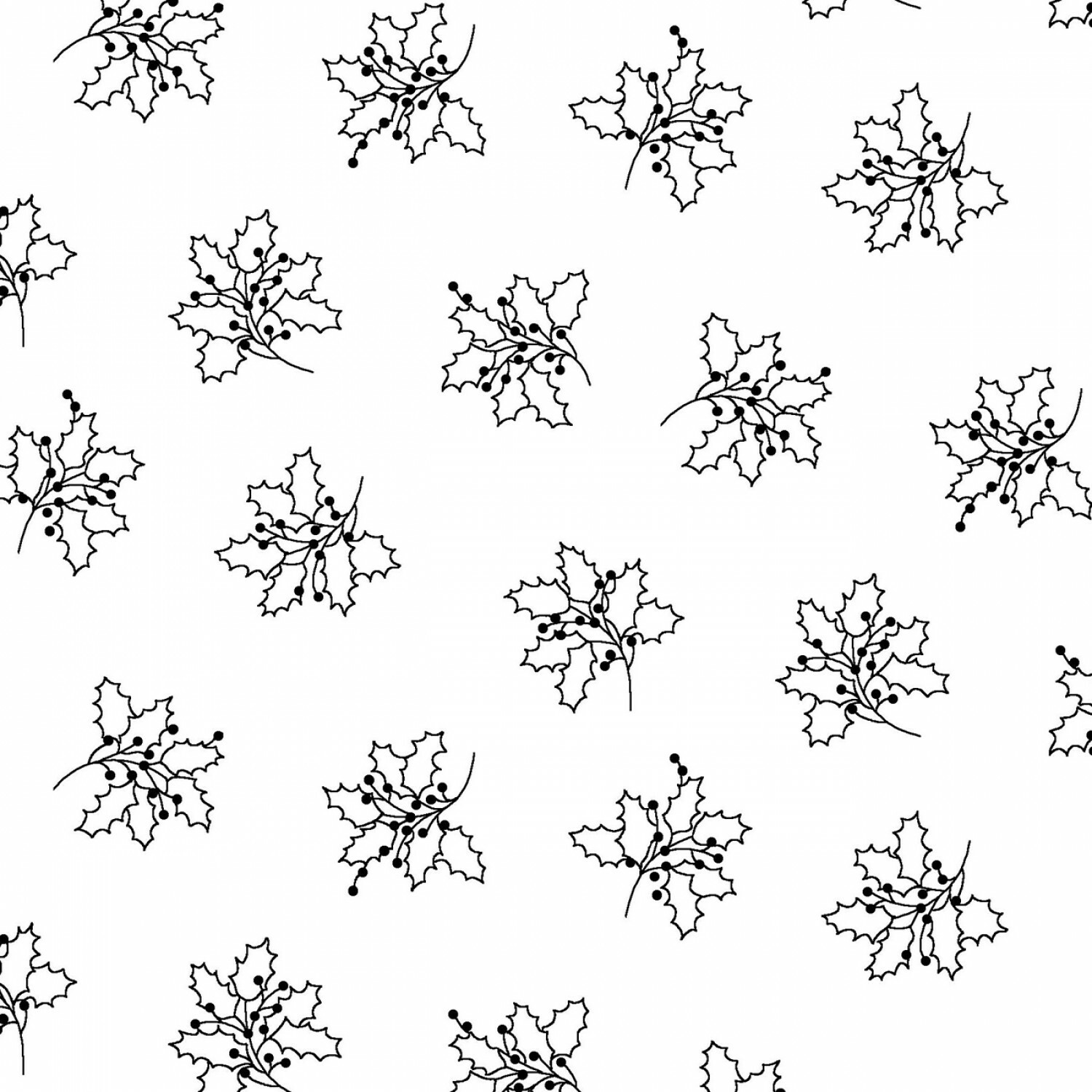 White Tone on Tone Holly - 1/2m cut 56459