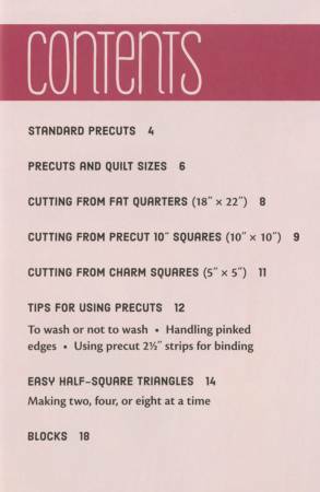 Handy Pocket Guide: Quilting with Precuts